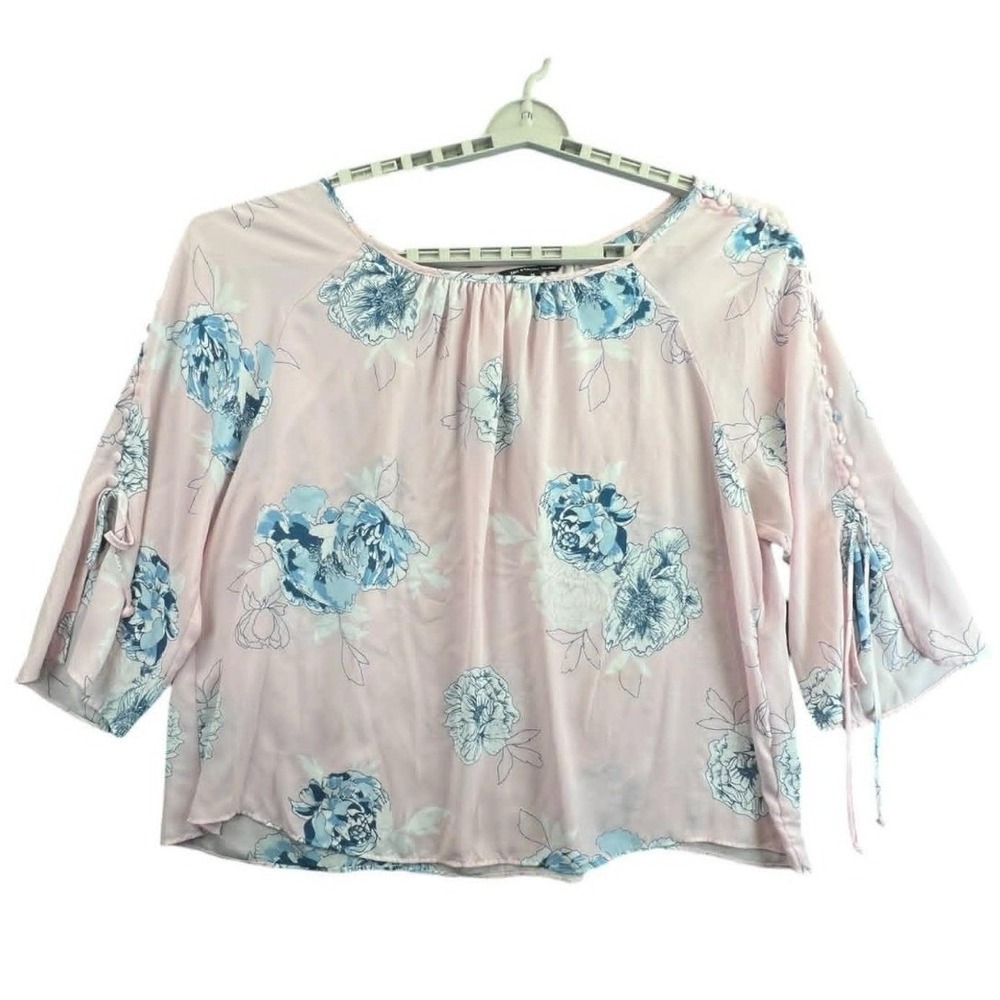 Zac & Rachel 3X Pink Floral Blouse Plus Size Boho‎ Cottagecore Romantic Feminine